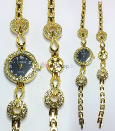 Ladies Gold Colour Watch and Bracelet