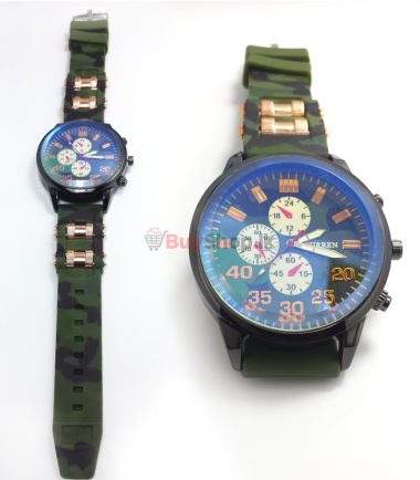 Mens Army Green Colour Fashion Watch