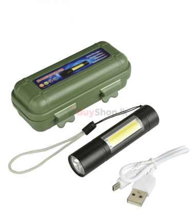 LED Flashlight Mini Torch Light USB Rechargeable Zoomable 3 Modes