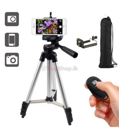 Aluminium Alloy DK 3888 Portable & Foldable Camera Mobile Tripod With Bluetooth Wireless Remote Shutter Photo Clicker Controler