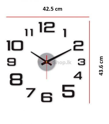 Wall Clock Modern 3D Wall Clock with Numbers for Home Office Decorations Gift (Black)