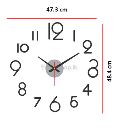 3D Wall Clock with Modern Numbers
