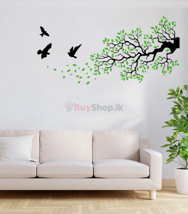 Wall Stickers Tree Branches and Birds Silhouette Wall Decor Sticker Living Room Bedroom Decal