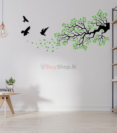 Wall Stickers Tree Branches and Birds Silhouette Wall Decor Sticker Living Room Bedroom Decal
