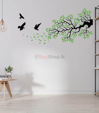 Wall Stickers Tree Branches and Birds Silhouette Wall Decor Sticker Living Room Bedroom Decal